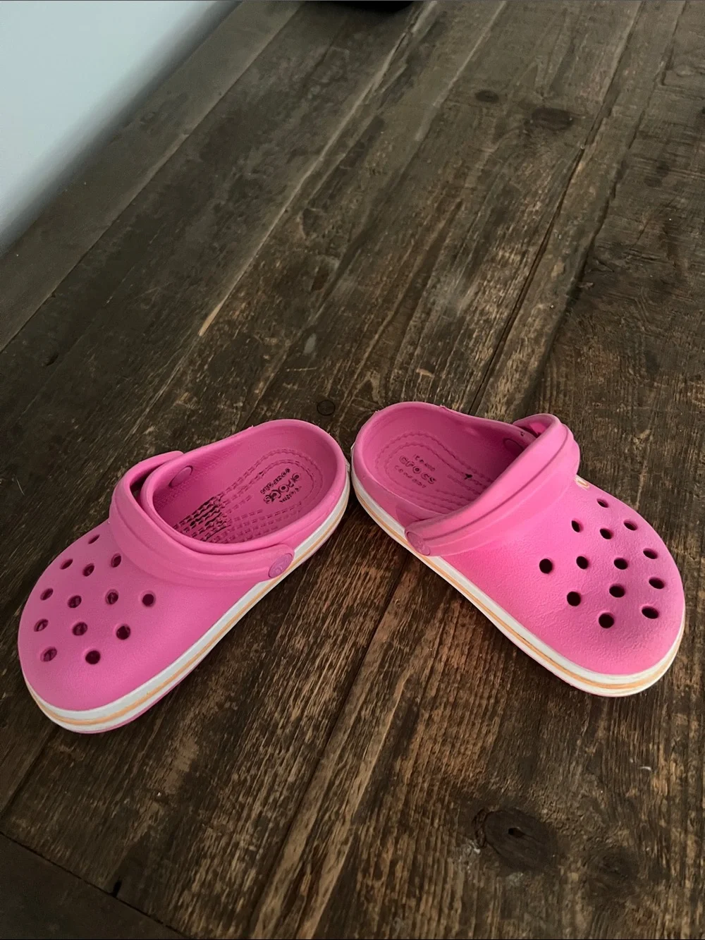 CROCS Kids Pink Slip-On Clogs with Heel Strap